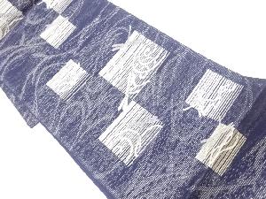 リサイクル　姫野織物製　絽色紙に蜻蛉・流水模様織出し袋帯